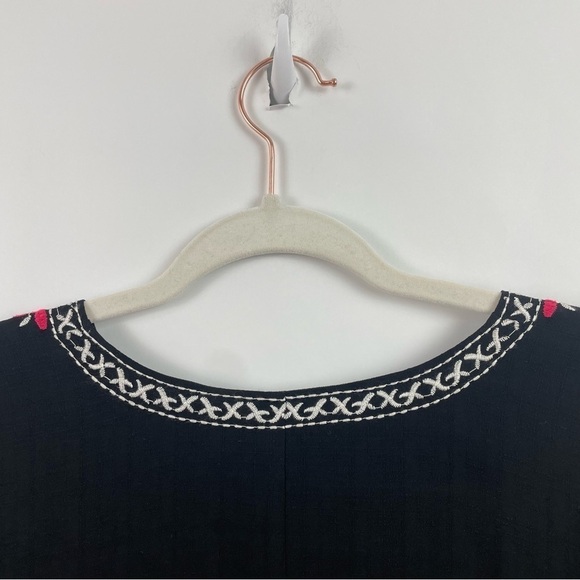 Anthropologie THML Shift Dress Black Floral Festival Bohemian Festival Peasant S - Picture 10 of 14